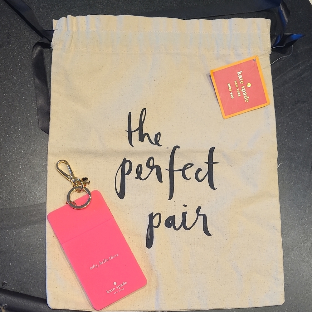 NWT Kate Spade Shoe Bag and ID tag gift set